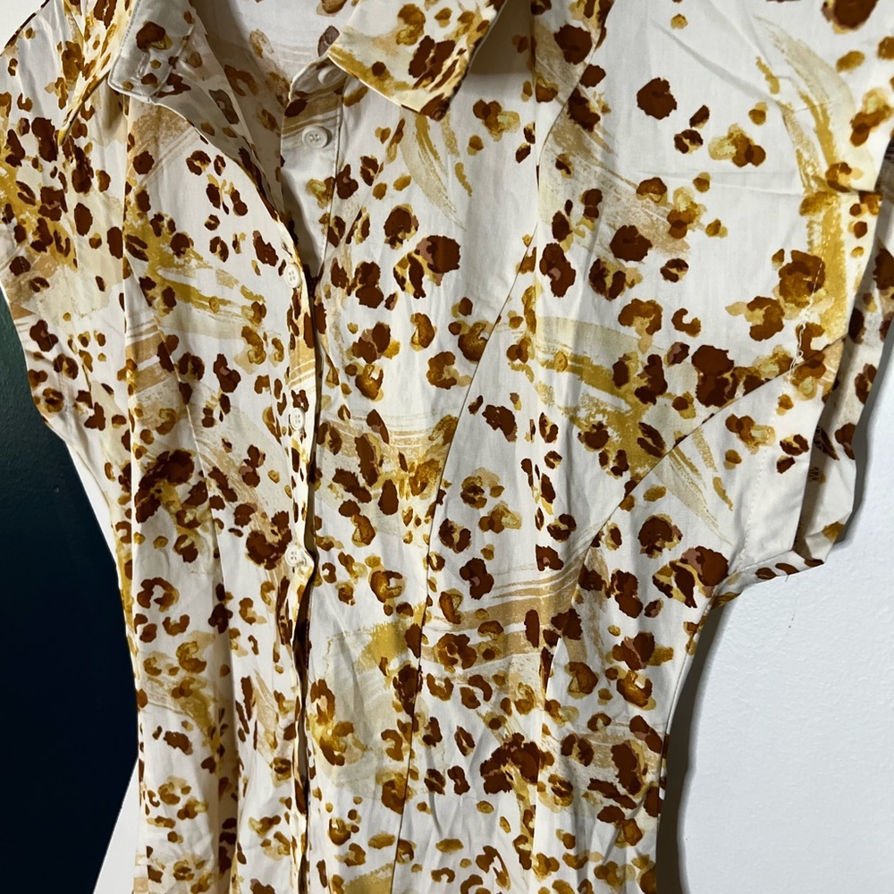 Flying Tomato White Dress with Mustard and Brown Floral Print - Picture 2 of 5